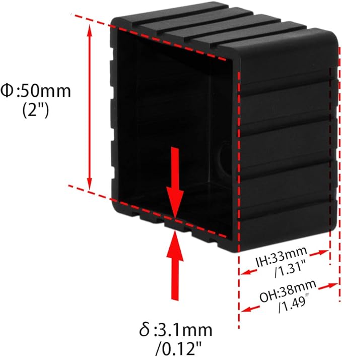Flyshop Anti-Skid Non-Marking Synthetic Rubber Patio Chair Table Leg Caps - Image 3