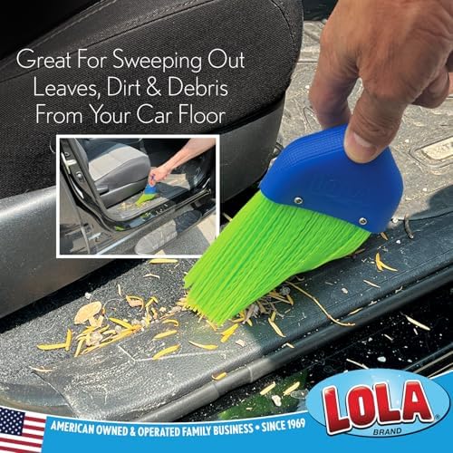 LOLA Heavy Duty Whisk Broom, Hand Brush, Durable Bristles, Whisks Away Dirt & Debris, Compact, Hang Hole for Easy Storage, Indoor/Outdoor, 1 Pack
