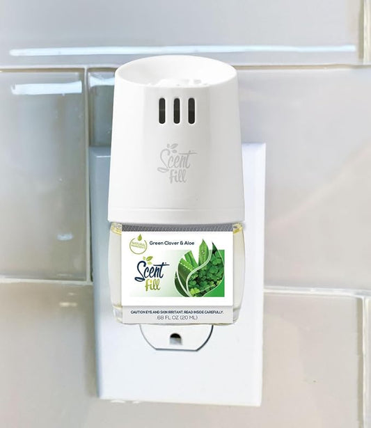 Scent Fill Green Clover & Aloe Plug in Air Freshener, 4 Scented Oil Refills - Image 2