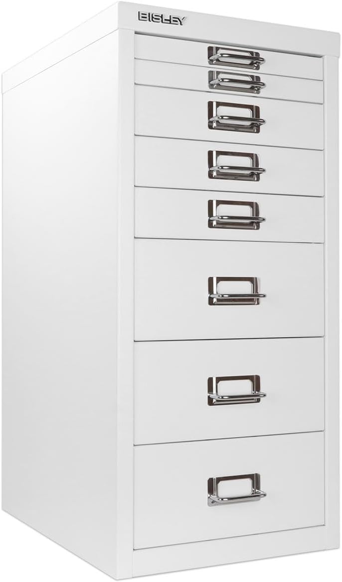 Bisley 8-Drawer Steel MultiDrawer Cabinet - Traffic White