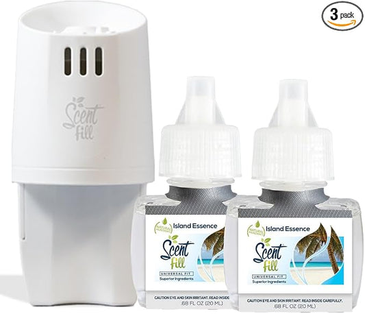 Scent Fill Island Essence Plug in Air Freshener, Scented Oil Refills, 2 Refills by ScentFill