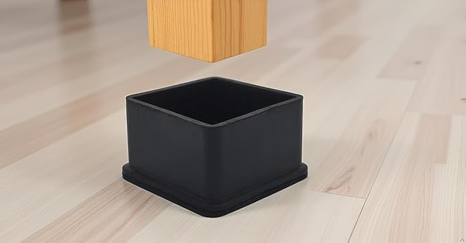 Flyshop Heavy Duty Non-Slip Rubber Leg Tips Floor Protectors Square Chair Leg - Image 2