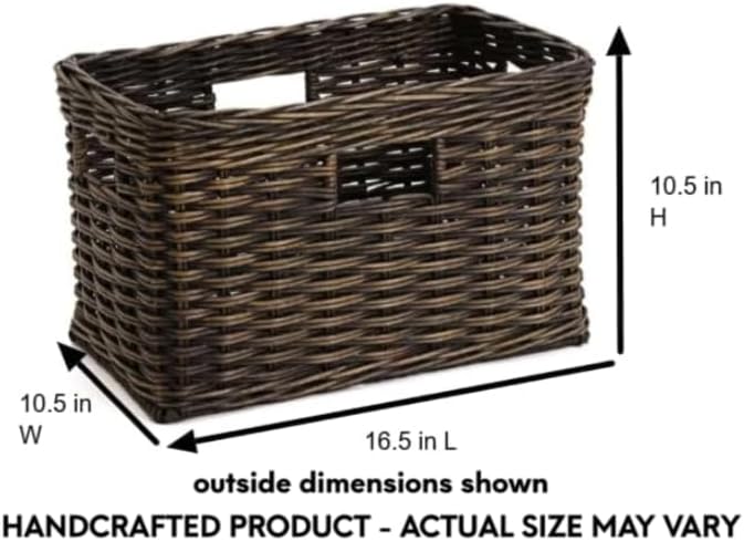 The Basket Lady Tall Rectangular Wicker Storage Basket, 16.5 in L x 10.5 in W x - Image 7