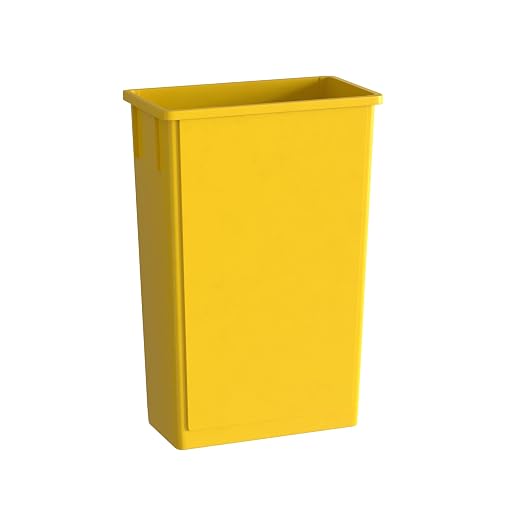 23 Gallon Yellow Slim Jim Trash Can by Krollen+Industrial