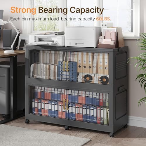 210Gal Extra Large Stackable Storage Bins with Lid, 840QT Foldable Collapsibl...