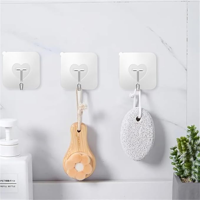 DGYB 40 Pcs Clear Adhesive Hooks - Image 2