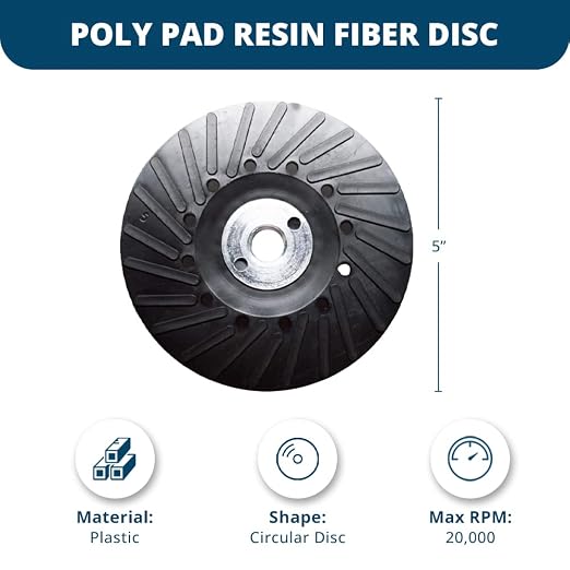 Benchmark Abrasives 5 Inch Sanding Disc Backing Pads, Resin Fiber Disc - Image 5