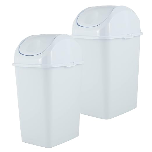 Superio Medium Trash Can with Lid 4.5 Gallon Plastic Swing Top Garbage Can Slim - Image 8
