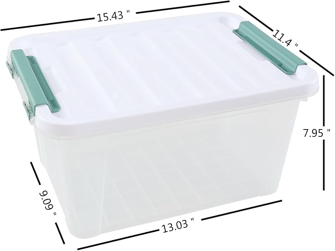 6-Pack Clear Storage Latch Bins, 20 L Plastic Storage Boxes - Image 2