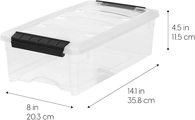 IRIS USA 6 Quart Stackable Plastic Storage Bins - Image 2