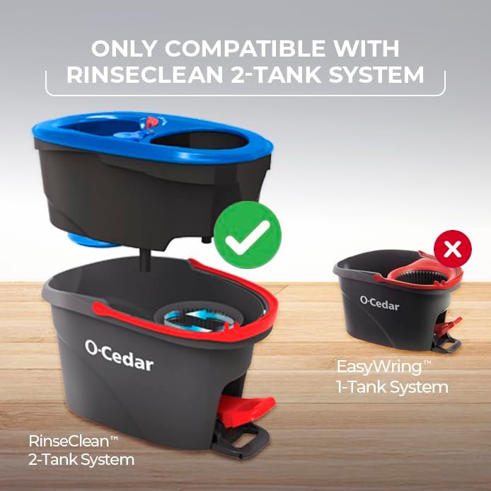 O-Cedar EasyWring RinseClean Spin Mop Microfiber Refill, 1-Pack, Blue