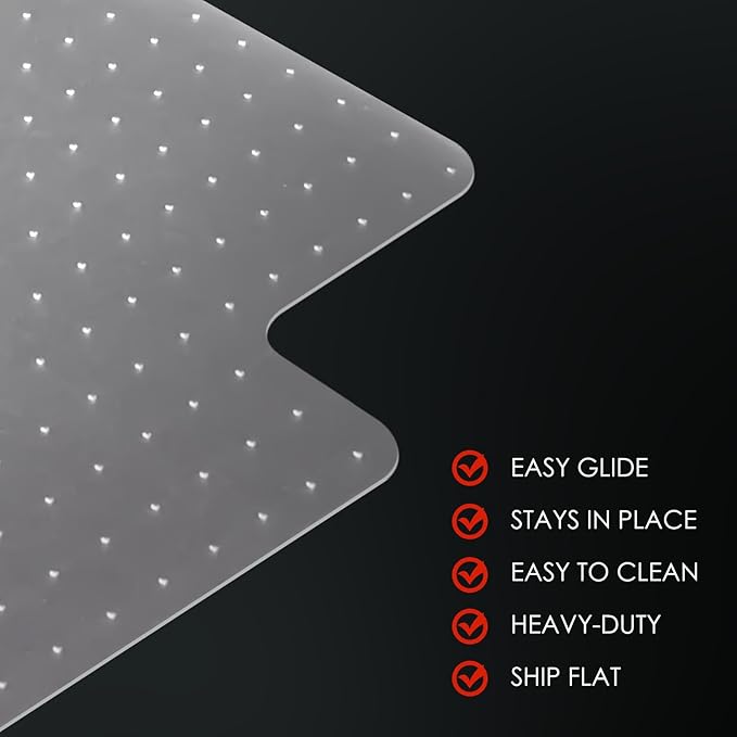Kuyal Office Chair Mat for Carpet, 2 Pack 36x48 Clear Heavy Duty Computer Chair - Image 5