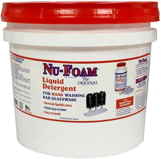 Nu-Foam Liquid Detergent for Bar Glassware – Original Streak-Free Solution by Nu-Foam