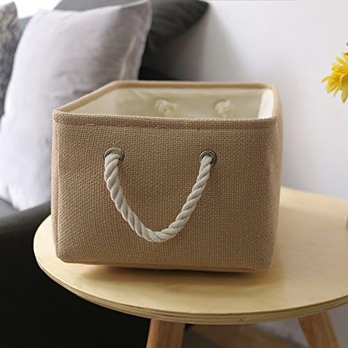 TheWarmHome Decorative Basket Rectangular Small Storage Basket Fabric Storage - Image 8