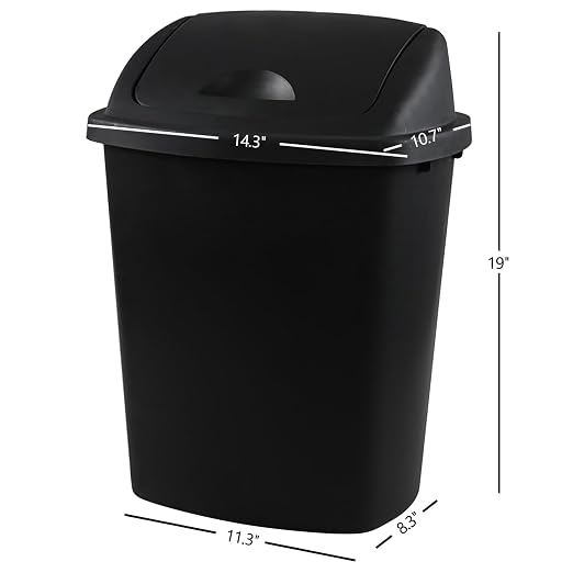25 Liter Plastic Swing-Top Trash Can - Image 2
