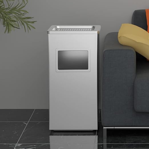 BEAMNOVA Trash Can Indoor Outdoor Metal Stainless Steel Commercial Garbage Can - Image 7