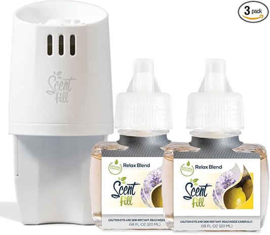 Scent Fill Relax Blend Plug in Air Freshener, Scented Oil Refills, 2 Refills + by ScentFill