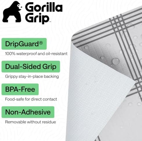 GORILLA GRIP Shelf Liner, Kitchen Drawer Protector, 24x240 Gray White