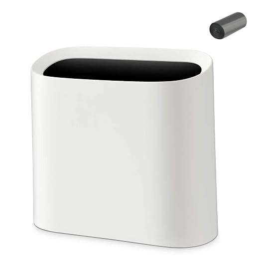 SUBEKYU 2.3 Gal Trash Can for Bathroom, Small Office Garbage Can for Kitchen by SUBEKYU