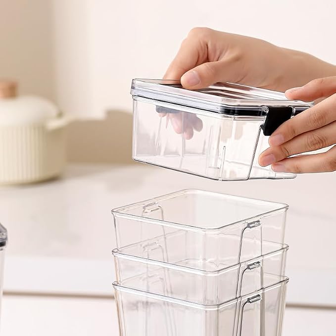 Food Storage Containers 4pack Plastic BPA Free shatterproof Freezeable - Image 5