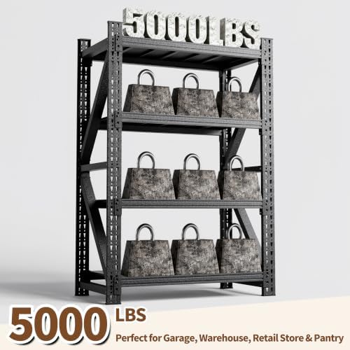 Heavy Duty Garage Shelving, Metal Storage Shelves, 5000 LBS