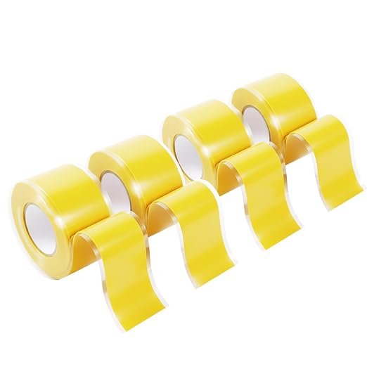 Self Fusing Silicone Tape 4 Rolls 1 in x 10' Yellow Waterproof Rescue Tape by Unknown