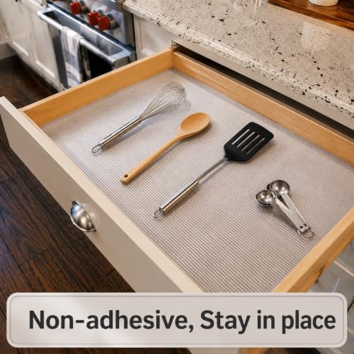 100% EVA Shelf Liner Waterproof Non Adhesive, 12" x 360", Ribbed