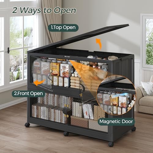 1600QT Extra Large Stackable Storage Bins with Lid, 400Gal Plastic Closet Org...