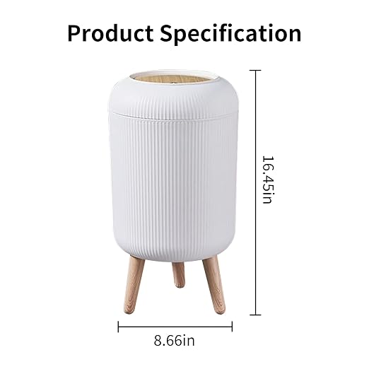 Trash Can With Lid for Bathroom, 2 Gallon/10 Liter Round Garbage Bin With Press - Image 7