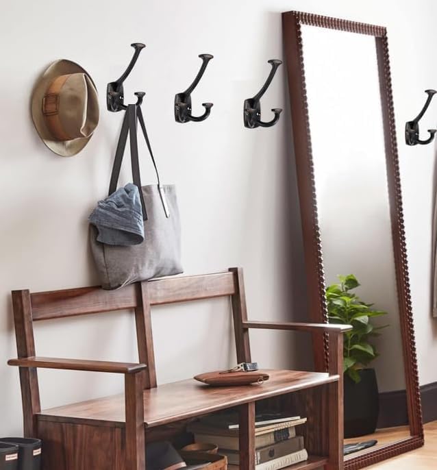 oil rubbed bronze hooks large wall mounted solid, close-up detail
