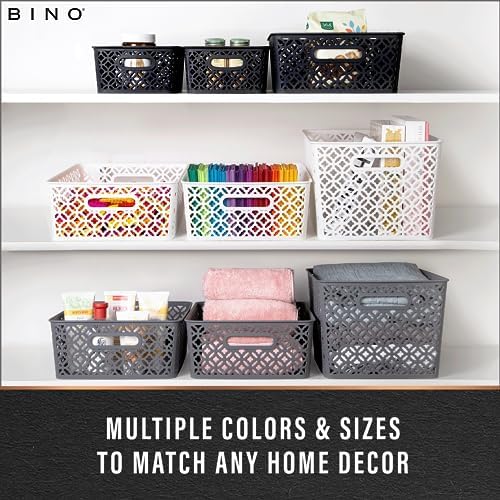 BINO l Plastic Storage Baskets, Medium - Grey | THE BLOSSOM COLLECTION l Mult...