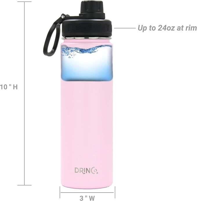 DRINCO Stainless Steel Water Bottle Spout Lid Vacuum Insulated Double Wall - Image 5