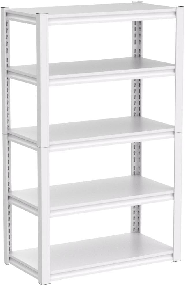 Raybee 5 Tier White Metal Heavy Duty Garage Shelving Unit 2000LBS Storage - Image 5
