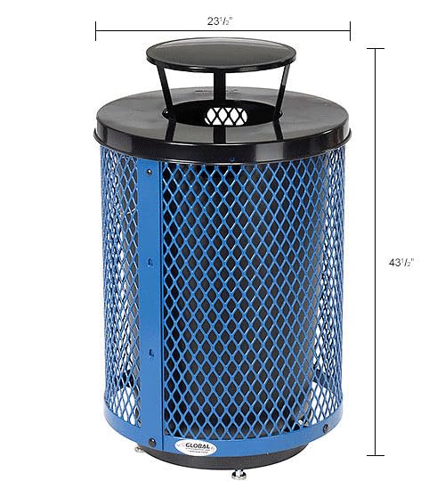 Global Industrial Outdoor Diamond Steel Trash Can - Image 9