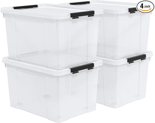 Set of 4 50 L Stackable Plastic Storage Container by Nihenok