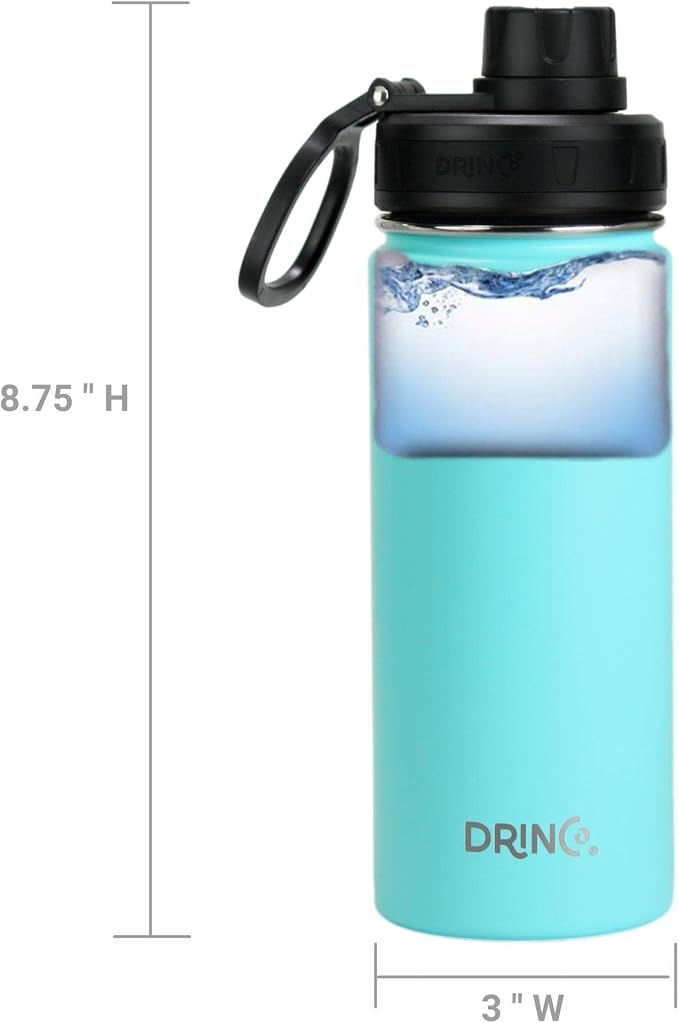DRINCO Stainless Steel Water Bottle Spout Lid Vacuum Insulated Double Wall - Image 6