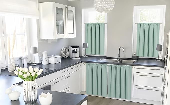 RYB HOME Blackout Curtains for Kitchen, Over Sink Privacy Curtains Window Decor - Image 2