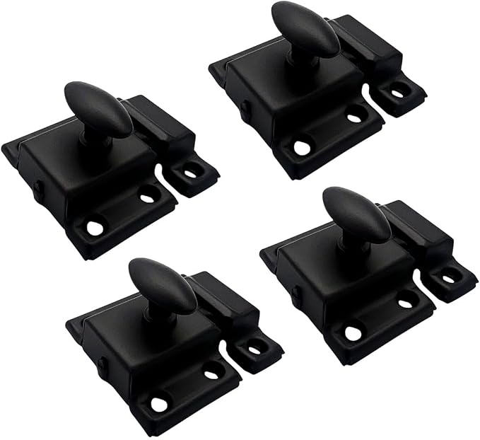 QCAA Oval Turn Cabinet Latch, for Cupboard & Other Furniture, Matte Black by QCAAHardware