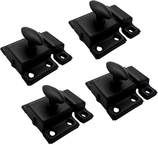 QCAA Oval Turn Cabinet Latch, for Cupboard & Other Furniture, Matte Black by QCAAHardware