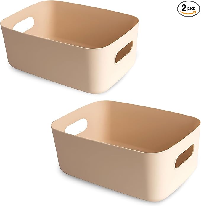 COVRA 2-Pack Plastic Storage Bins, Small Storage Baskets, Organizers by Unknown