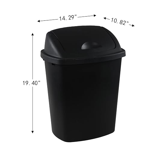 4 Pack Swing Top Trash Can, 6 Gallon Plastic Garbage Bins - Image 2