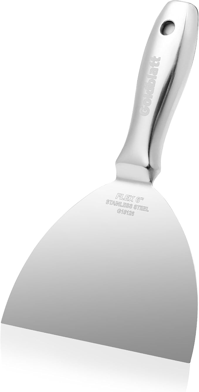 Goldblatt 6" Putty Knife, One-Piece Paint Scraper Tool, All Stainless Steel by GoldblattUSA