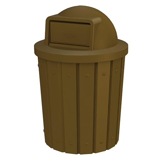 42 Gallon Slated Circle 100% Recycled Plastic Heavy Duty Outdoor Trash Can by SturdyEssentials