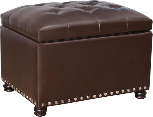 24'' Leather Storage Ottoman Rectangular Foot Rest Stool by DecentHomefocusoneveryonessmallfamilySimplefurnitureSophisticatedlifestyleYourspaceplannerknowyoubetterbecausemoreprofessional