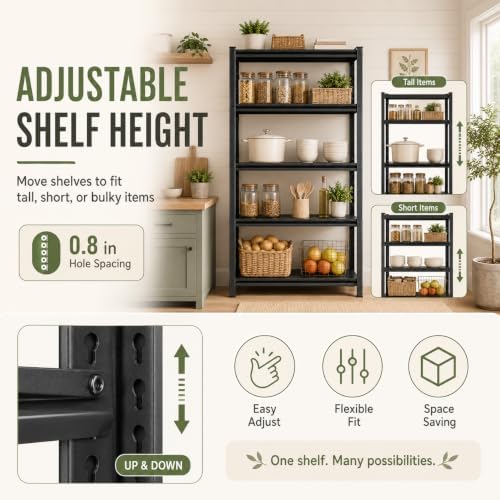 PRESTELION Kitchen Storage Shelf 3 Tier Adjustable Metal Rack