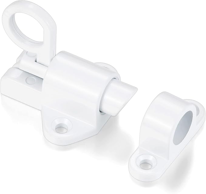 4 Packs Self-Closing Latches，White Spring Door Lock，Resilient Bolt Latch - Image 3