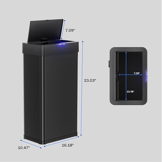 TLSUNNY 13.2 Gallon Motion Sensor Trash Can, Touchless Automatic Garbage Can - Image 2