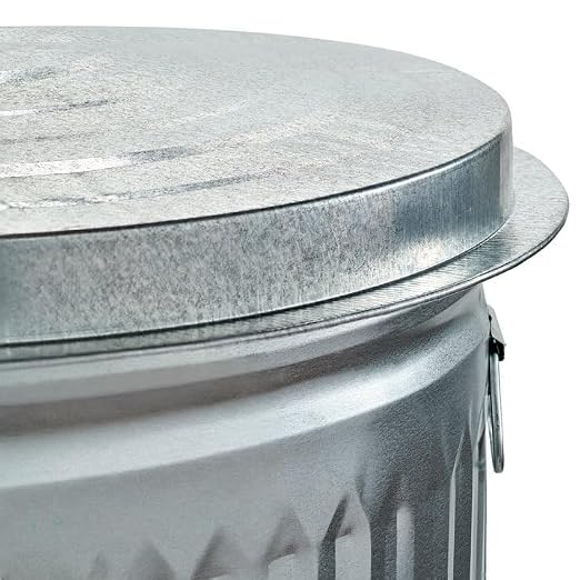 31 Gallon Metal Trash Can with Lid, Durable Silver Garbage Can-Easy to Clean - Image 4