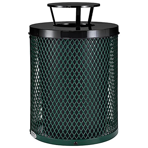 Global Industrial Outdoor Diamond Steel Trash Can - Image 9