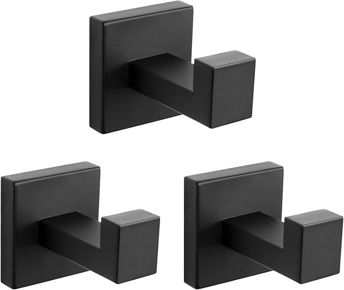 NearMoon Bath Towel Hooks -SUS304 Stainless Steel Square Clothes Robe Hooks by NearMoon